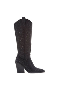 KATLE cowboyboots i syntet - Svart