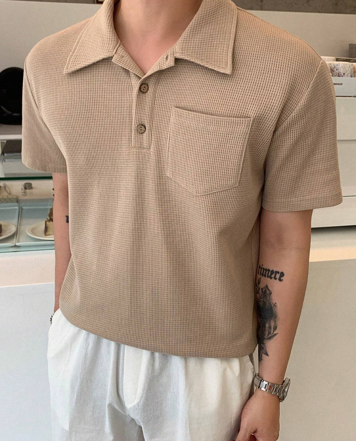 VILD Poloshirt aus Baumwollmischung