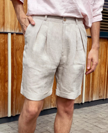 Shorts HARALD aus Leinen - Beige