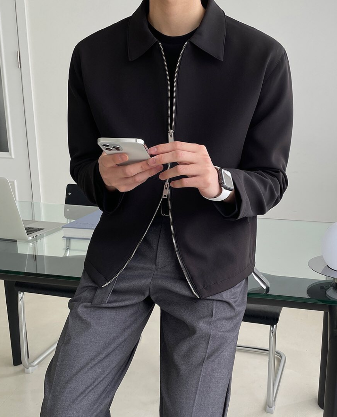 Jacke SOLVEIG aus technischem Materialmix