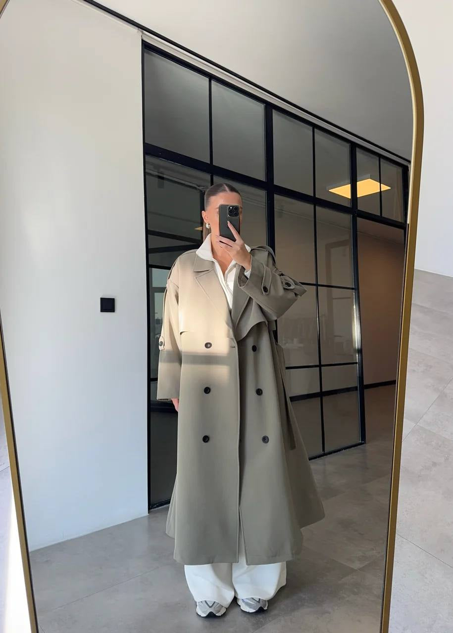 Mantel GIDAR aus Stoff - Khaki