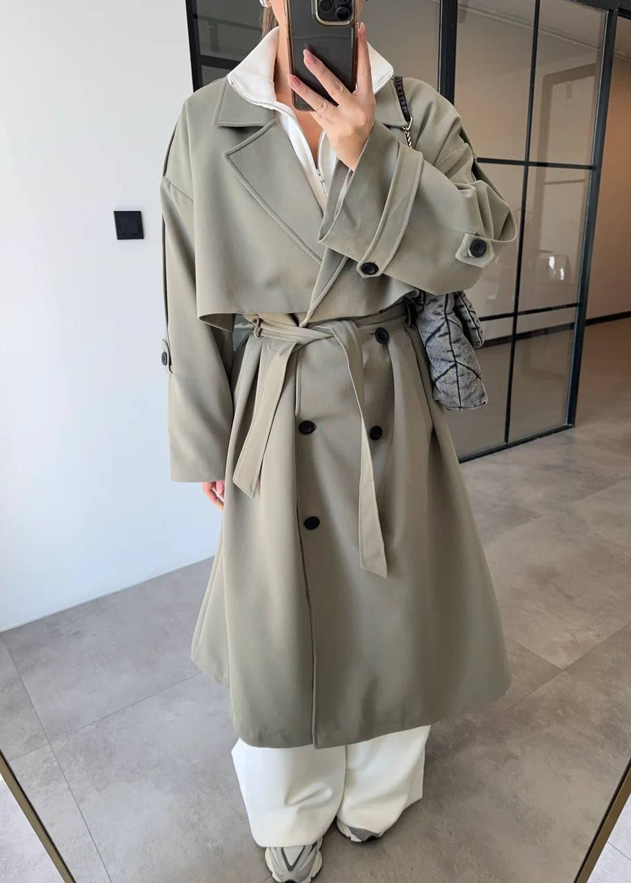 Mantel GIDAR aus Stoff - Khaki