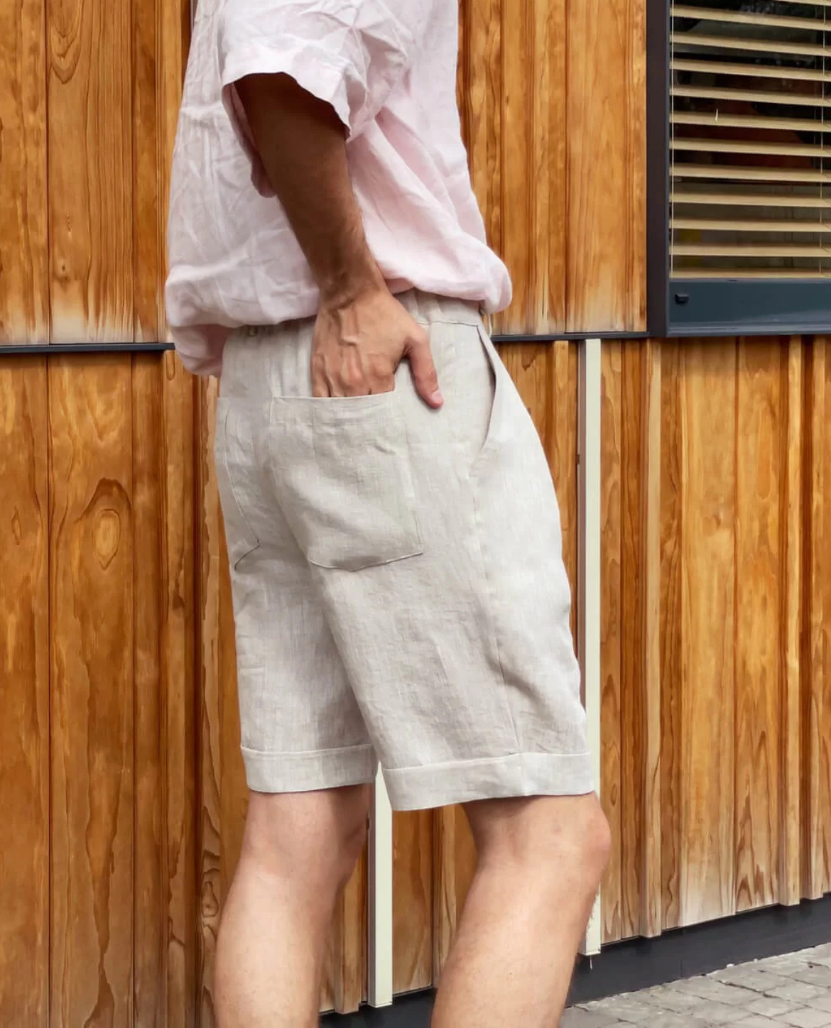 Shorts HARALD aus Leinen - Beige