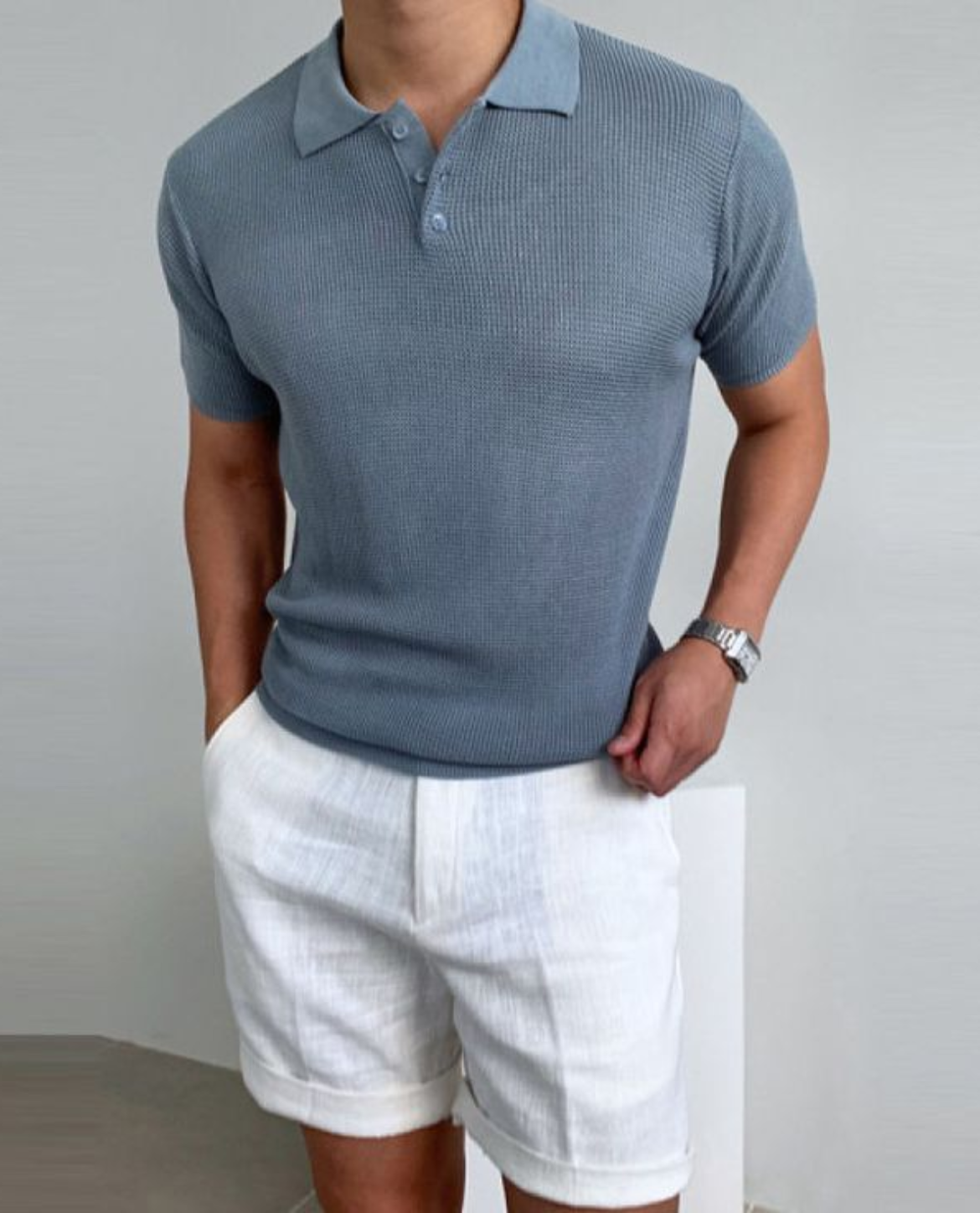 FALUN Poloshirt aus Baumwolle - Hellblau
