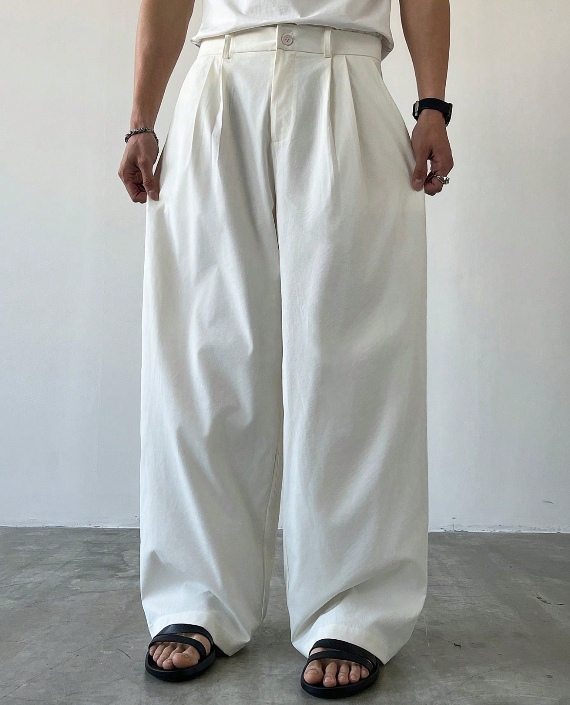 Hose TON aus Leinen - Cremeweiß