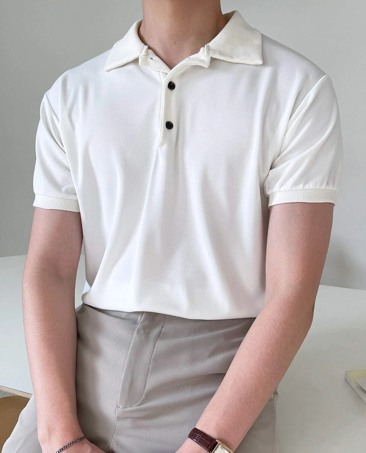 LUGN Poloshirt aus Baumwollmischung