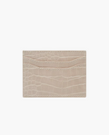 Kartenetui SODERTALJE aus Leder in Krokoprägung - Beige