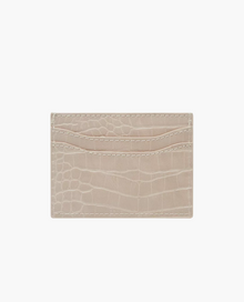 Kartenetui SODERTALJE aus Leder in Krokoprägung - Beige
