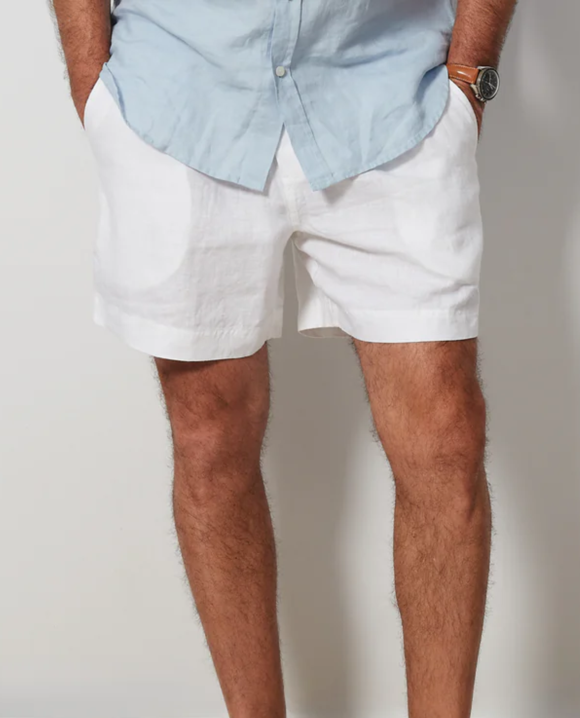Shorts UINDRE aus Leinen – Weiß