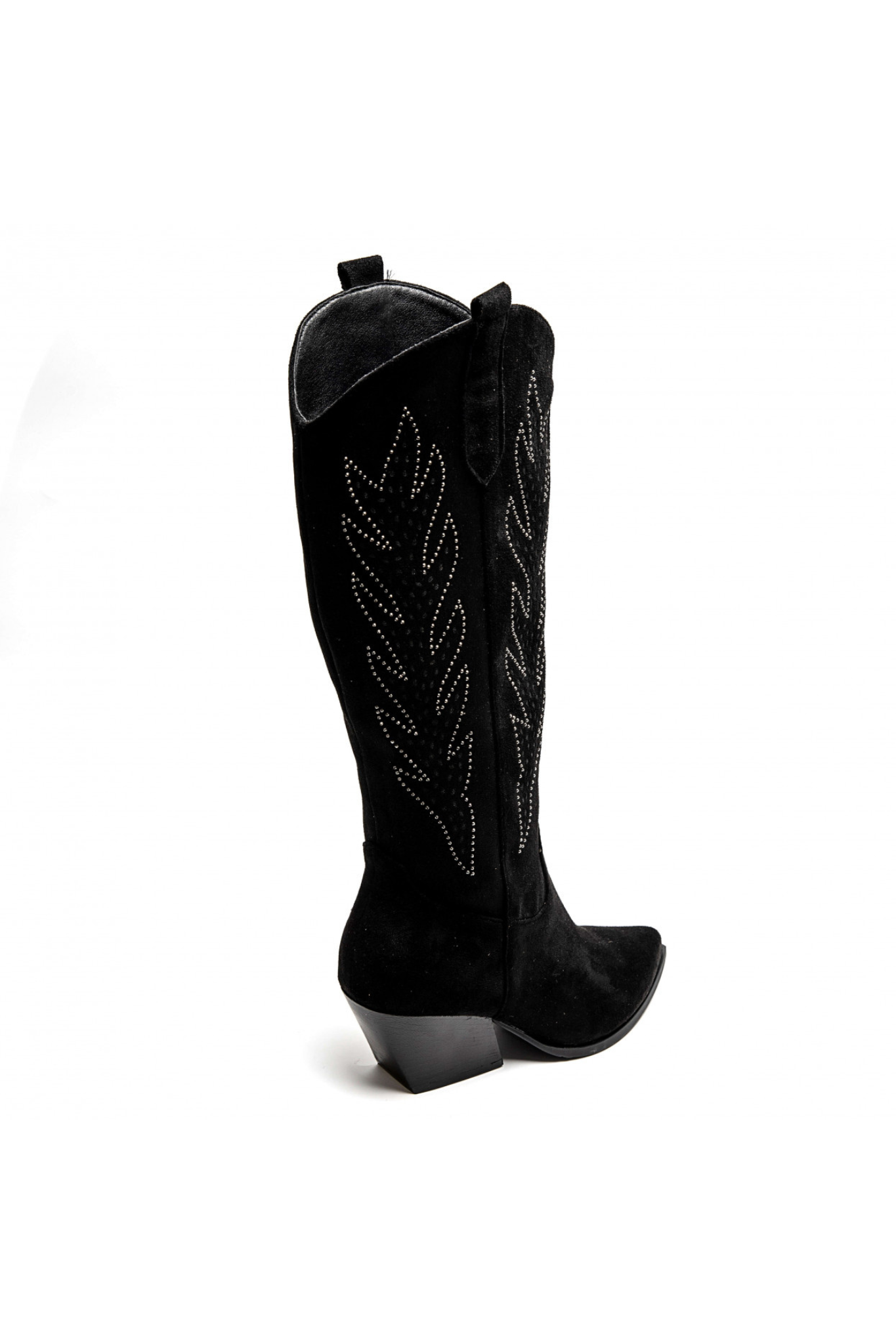 JOSEF Cowboystiefel aus Veloursimitat - Schwarz