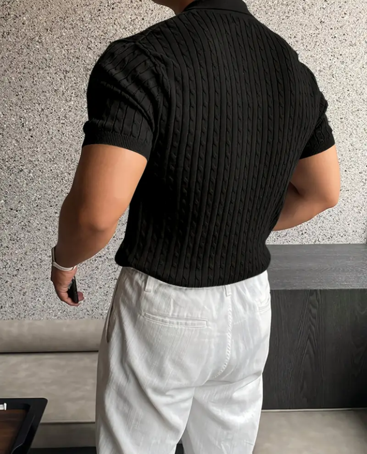 VASA Poloshirt aus Baumwolle - Schwarz
