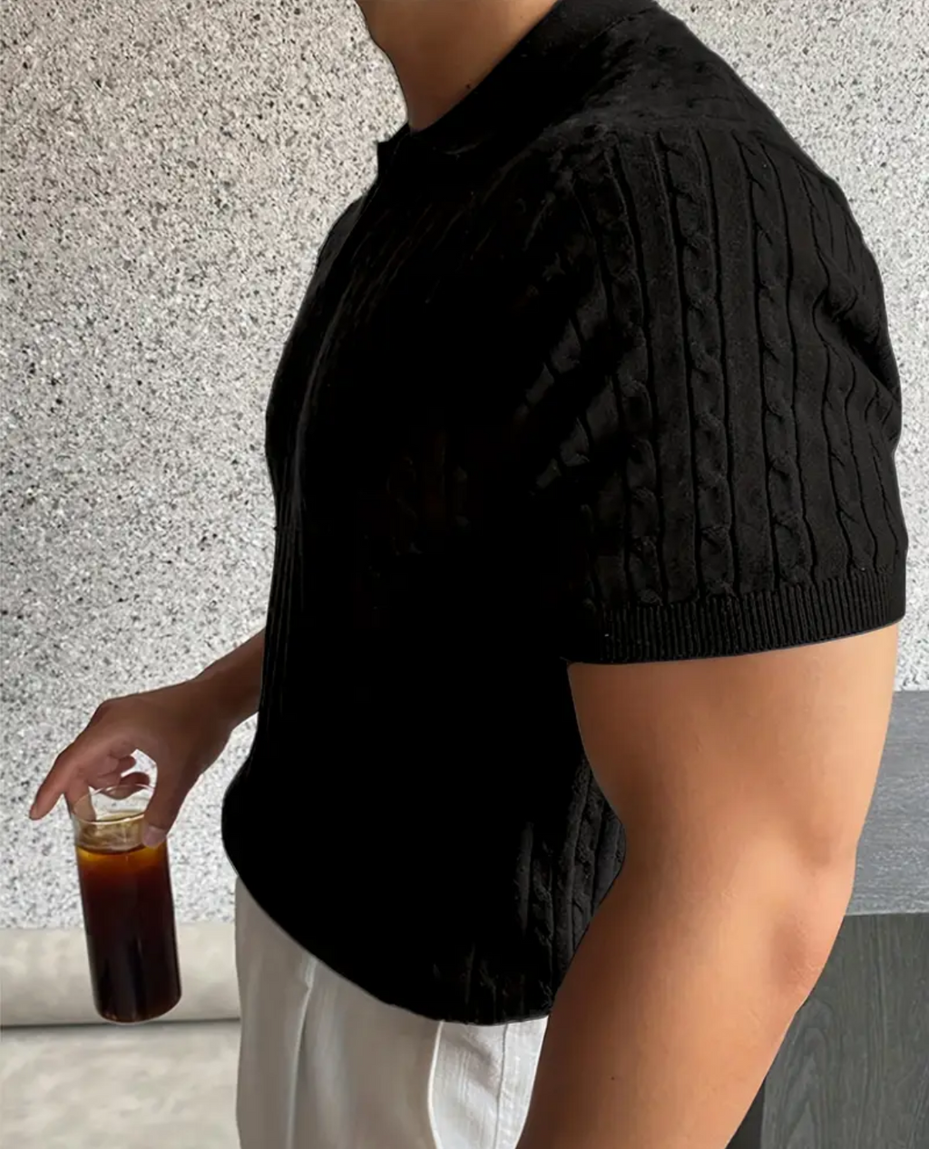 VASA Poloshirt aus Baumwolle - Schwarz