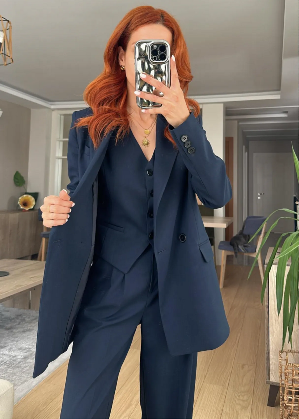 LAV Kostüm-Set aus Stoff - Unisex Nachtblau