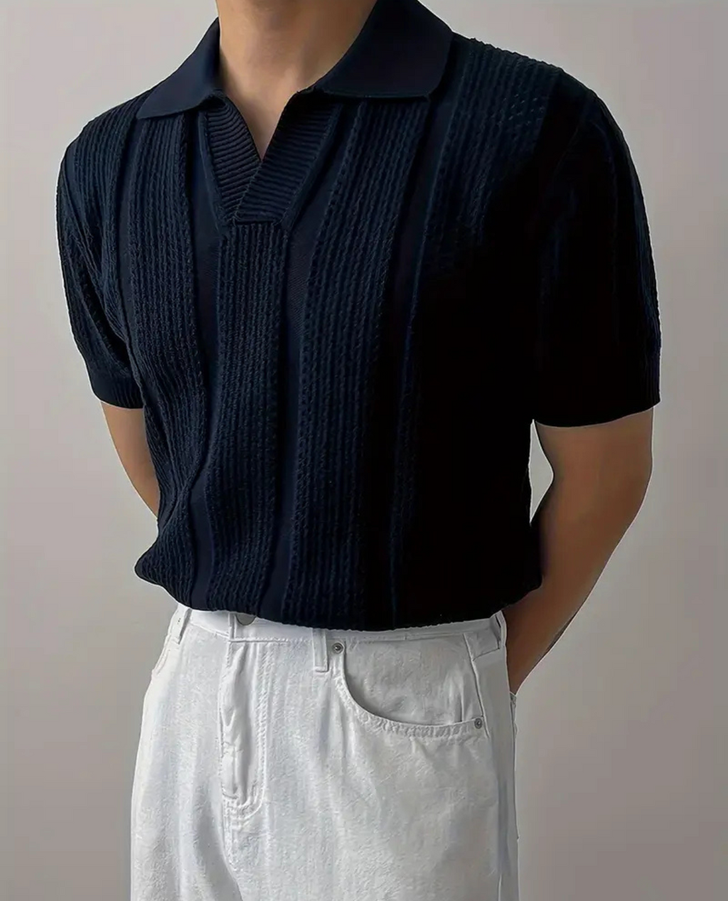 Poloshirt DAL aus leichtem Strickmix