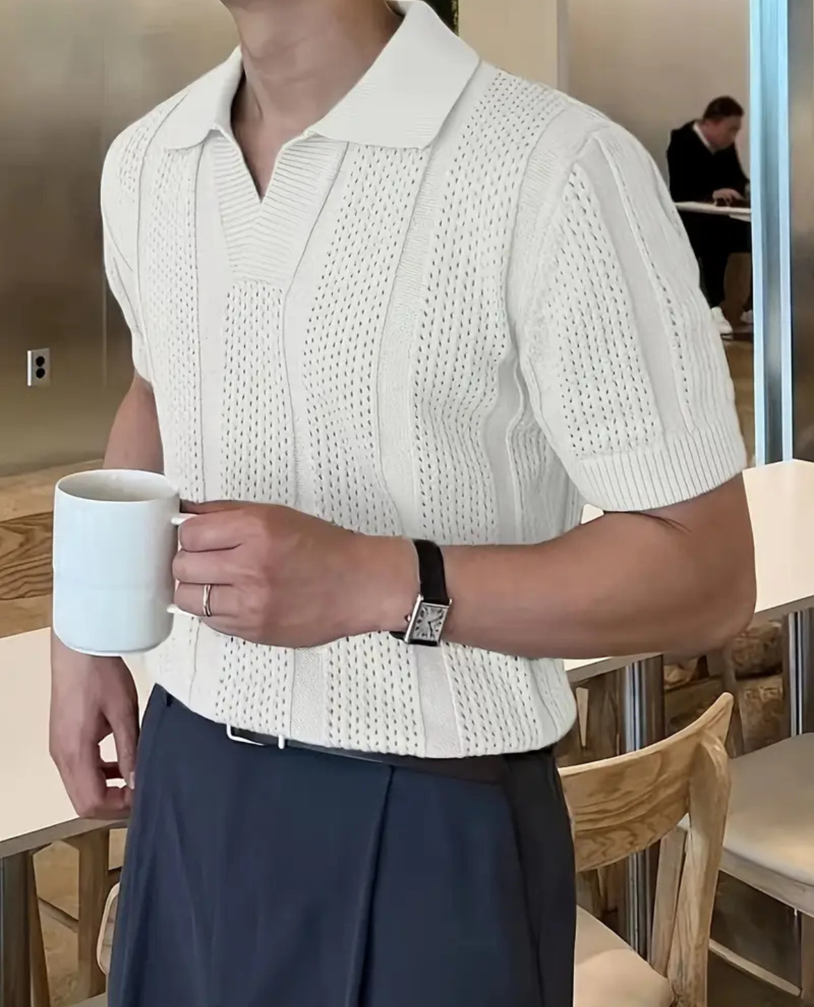 Poloshirt DAL aus leichtem Strickmix