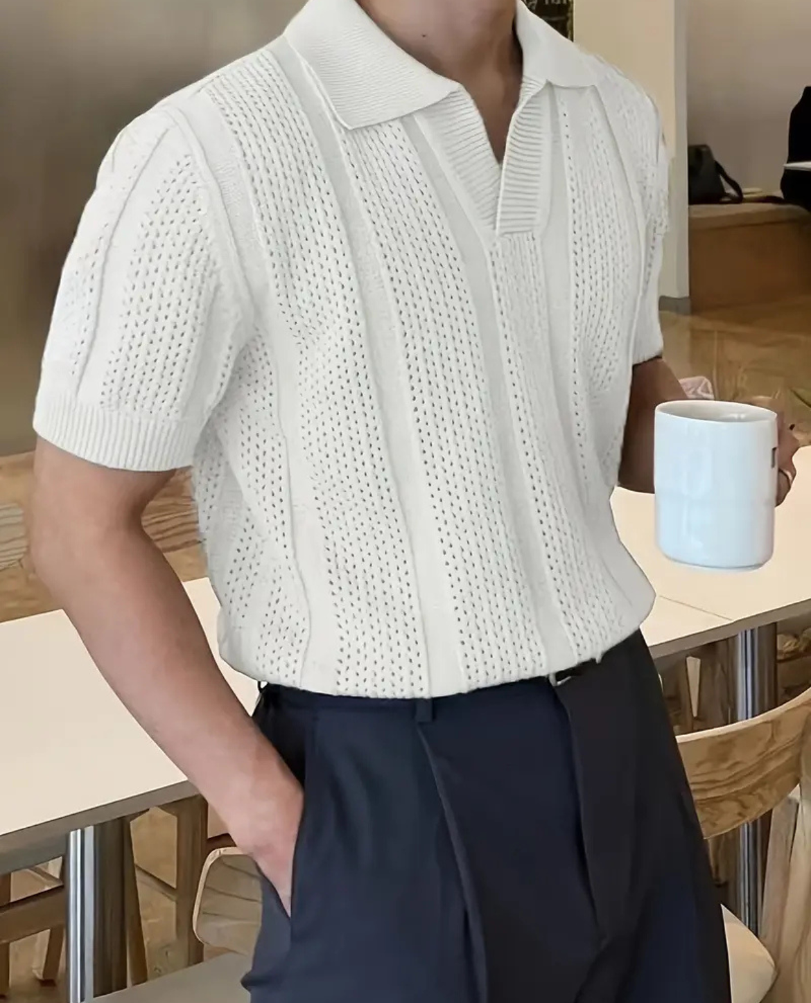 Poloshirt DAL aus leichtem Strickmix