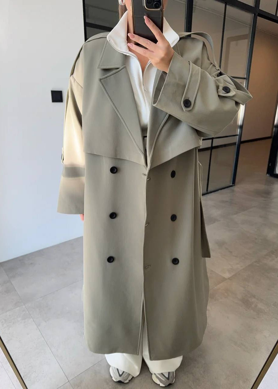 Mantel GIDAR aus Stoff - Khaki