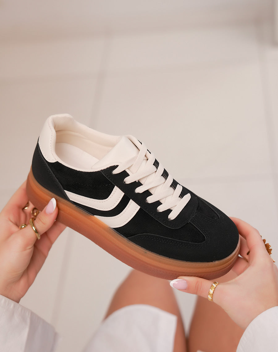 YJAL Sneaker aus Veloursimitat