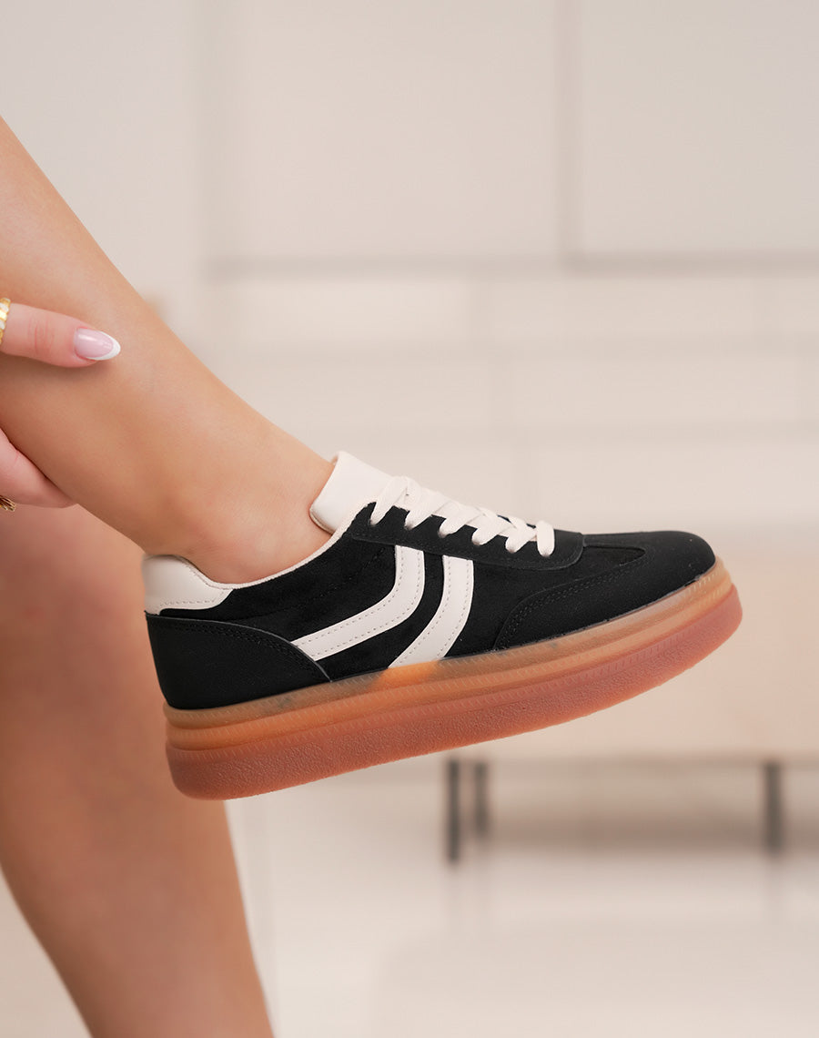 YJAL Sneaker aus Veloursimitat