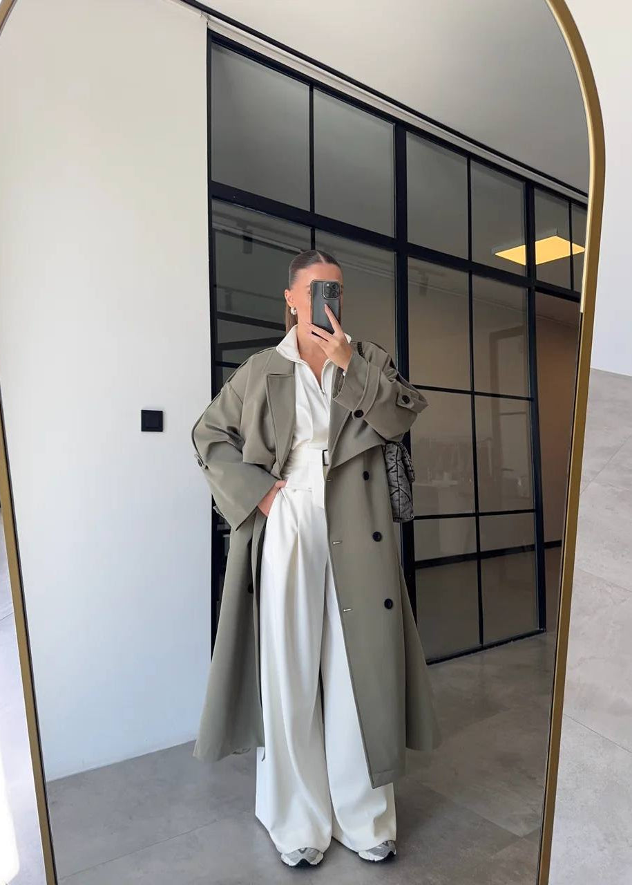 Mantel GIDAR aus Stoff - Khaki