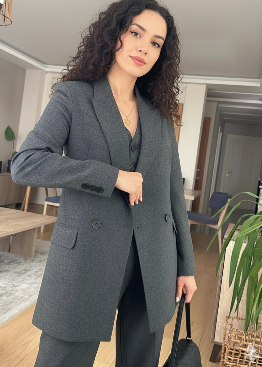 VAGE Anzug-Set aus Polyester - Schiefergrau