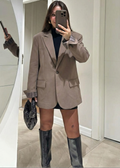 Blazer LOLKE aus Stoff - Taupe