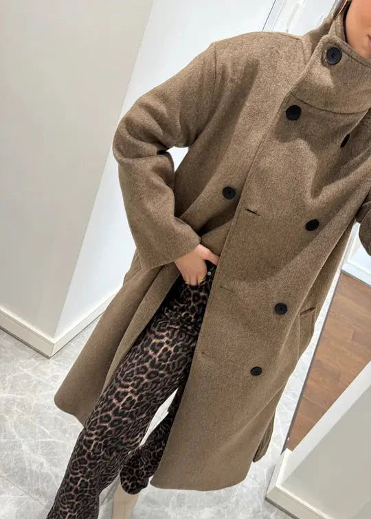 Jacke ONGMAR aus Wolle - Taupebraun