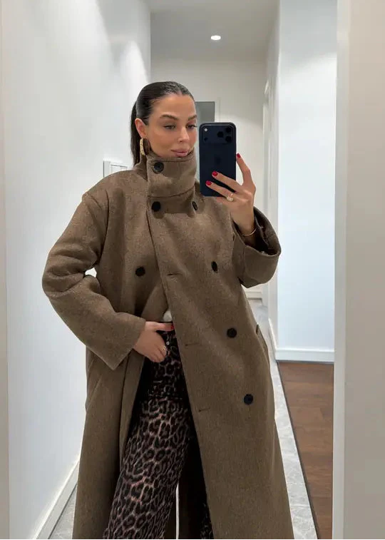 Jacke ONGMAR aus Wolle - Taupebraun