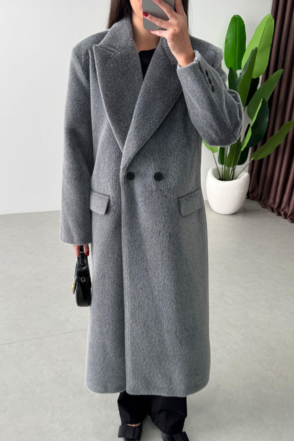 Jacke VINKEL aus Fellimitat - Grau