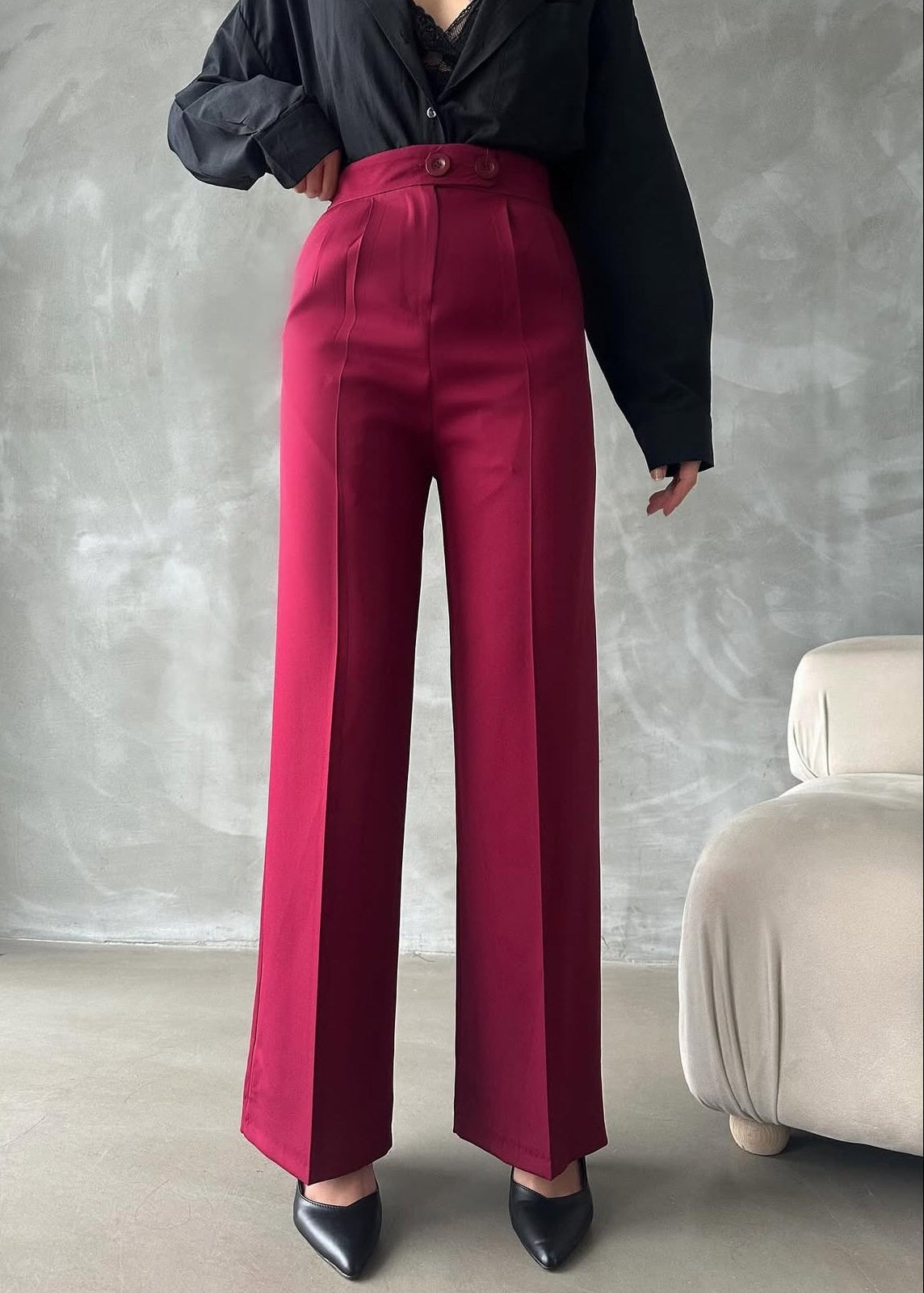KALLE Stoffhose - Bordeaux