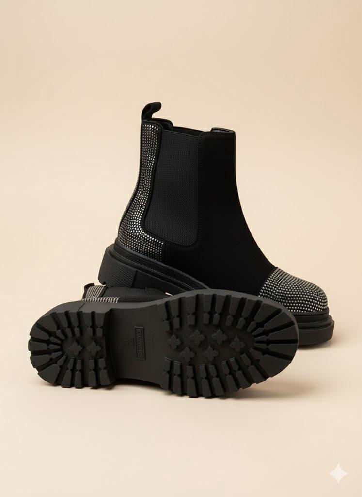 Stiefel CORUND aus Veloursimitat - Schwarz