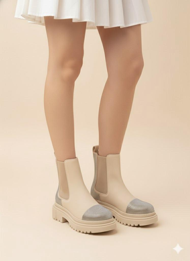 Stiefeletten GULF aus Kunstleder - Beige