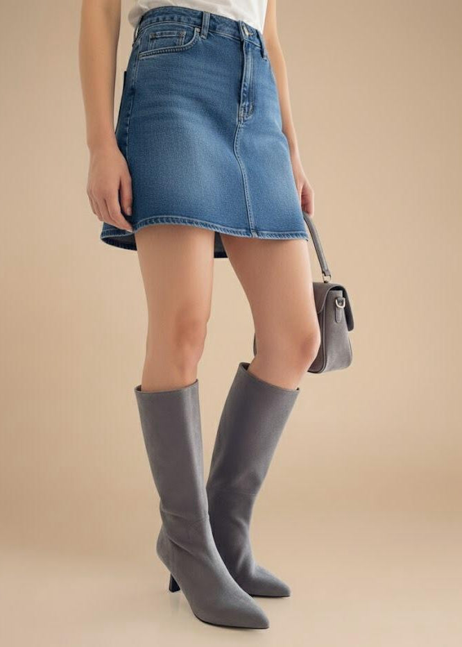 CROR Stiefel aus Veloursleder-Optik