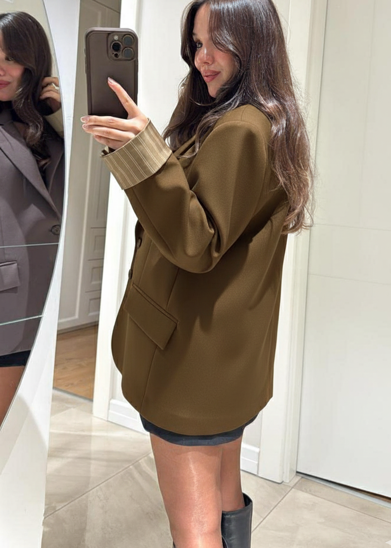 Blazer ILDER aus Synthetik - Khaki