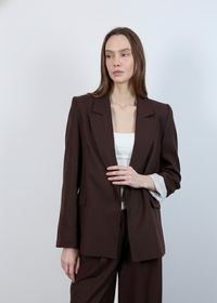 Blazer ENGVE i polyester - Chokladbrun