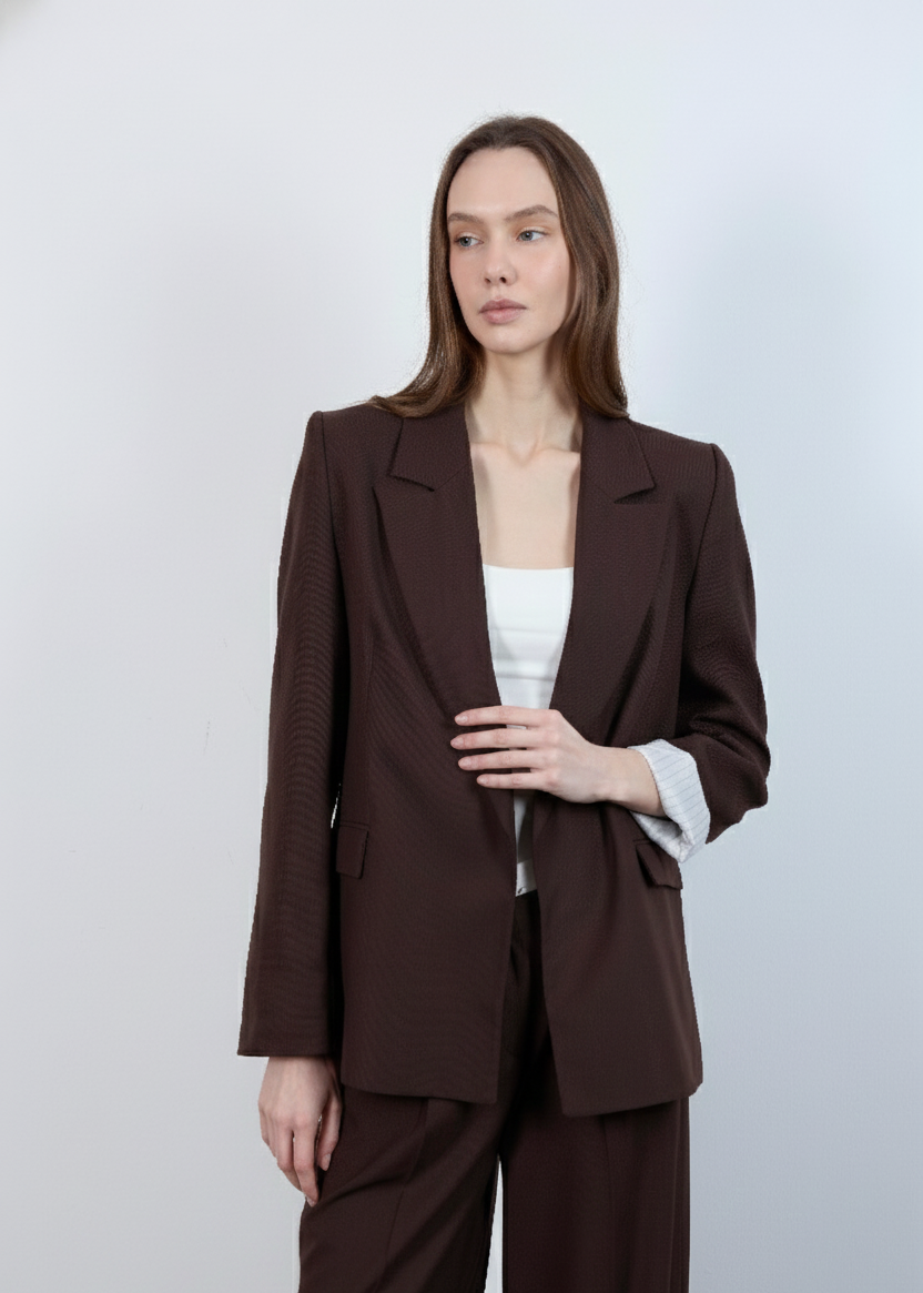 Blazer ENGVE aus Polyester - Schokobraun