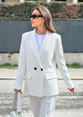 ensemble tailleur blanc chic veste et pantalon chic
