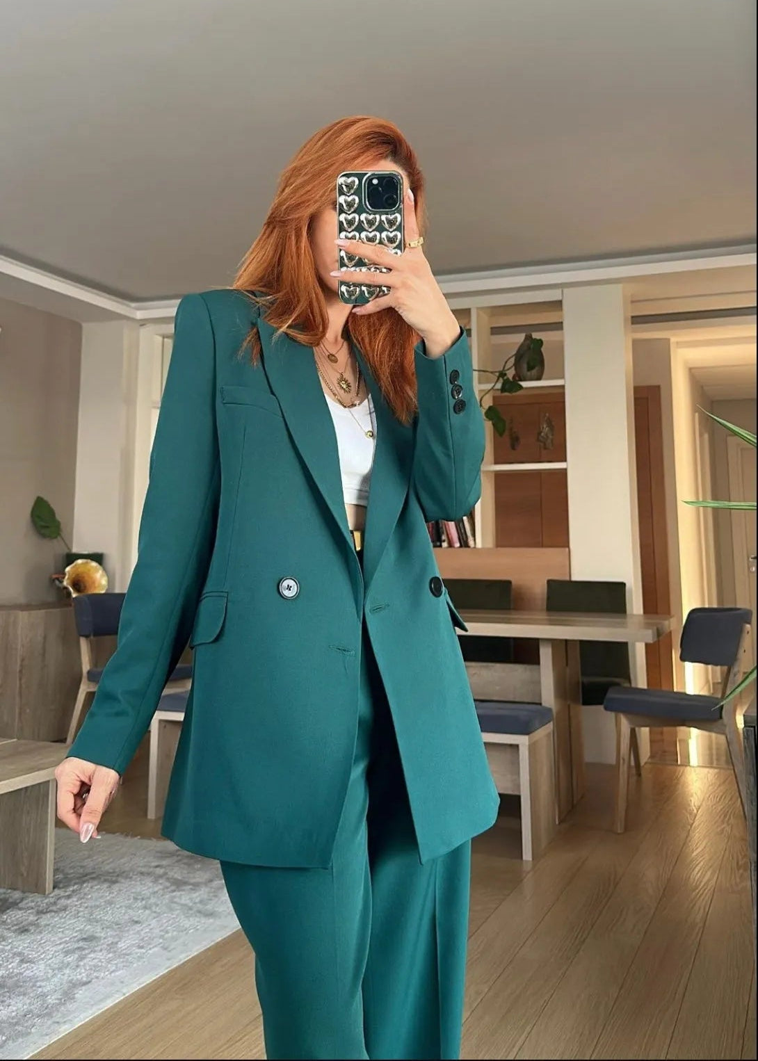 HOLSTEBRO Kostüm-Set aus Wolle und Polyester - Dunkelgrün