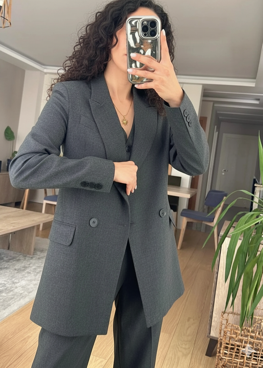 VAGE Anzug-Set aus Polyester - Schiefergrau