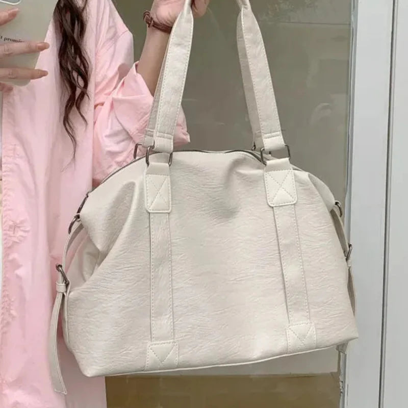 Grand sac à main bandoulière rétro de cours souple Louna