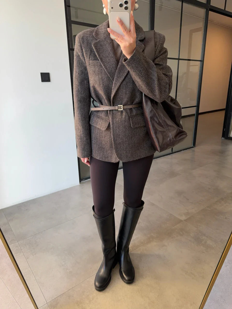 Jacke LOM aus Tuch - Unisex Braun