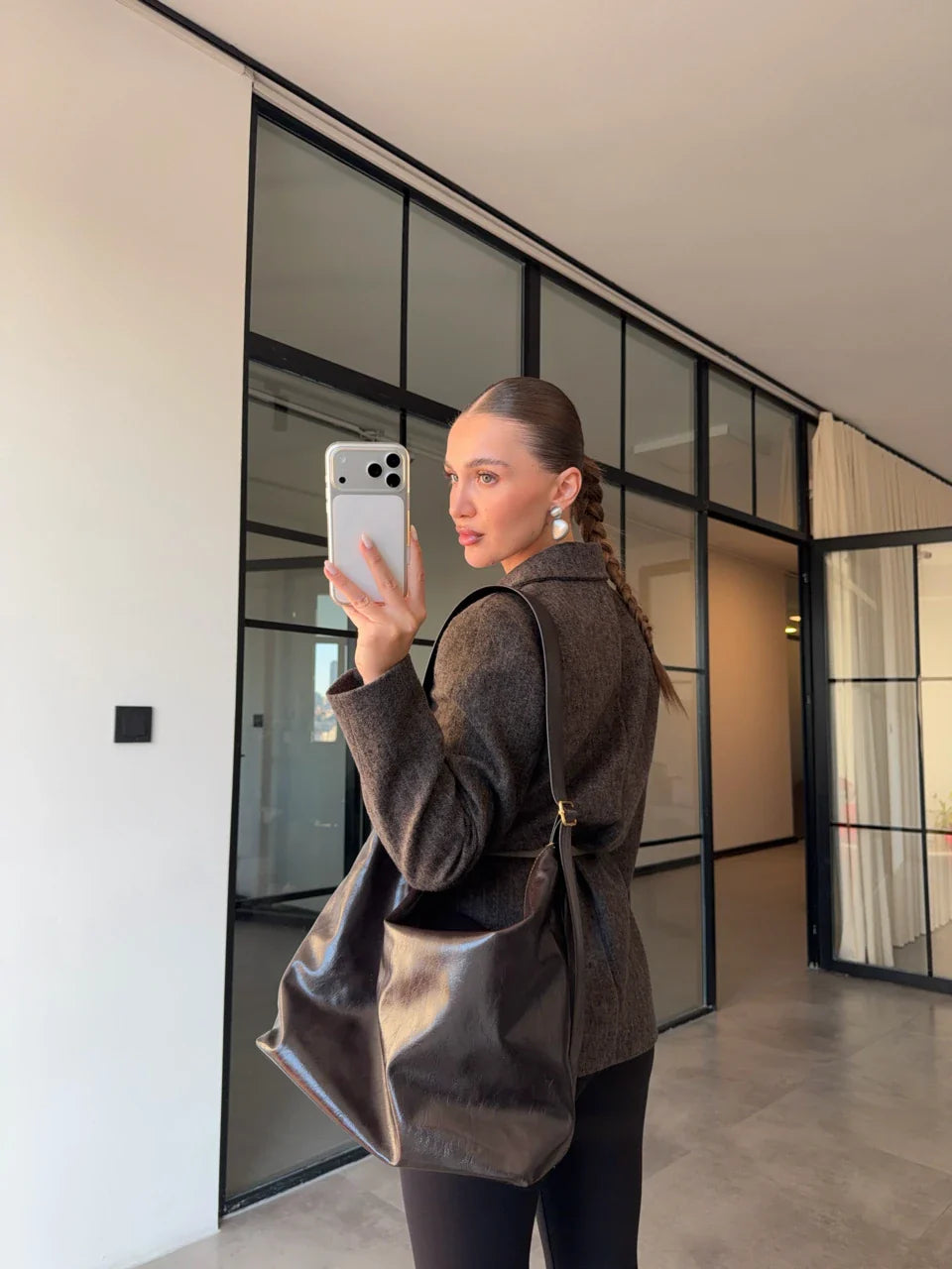 Jacke LOM aus Tuch - Unisex Braun