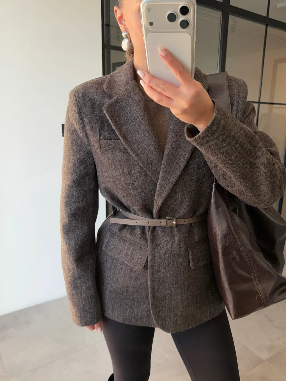Jacke LOM aus Tuch - Unisex Braun
