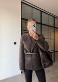 Jacke LOM aus Tuch - Unisex Braun