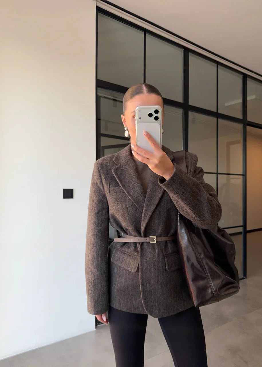 Jacke LOM aus Tuch - Unisex Braun