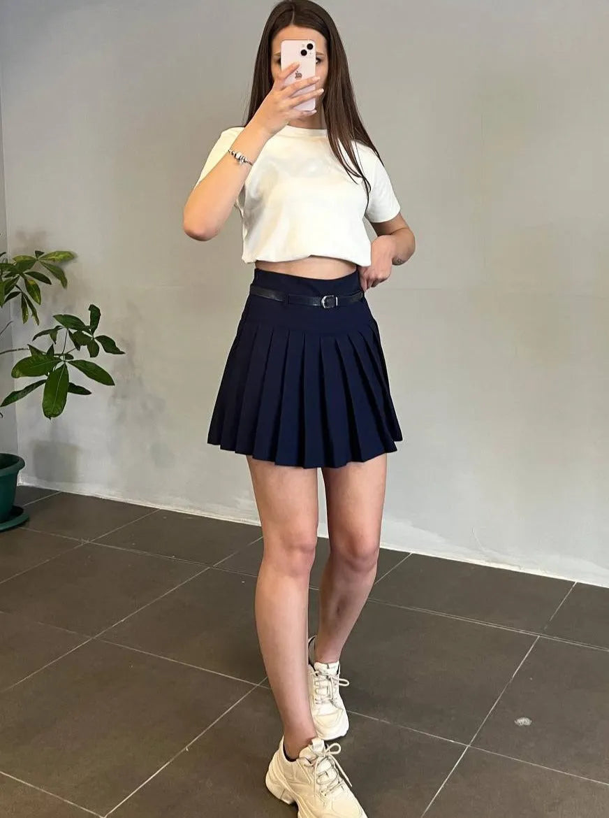 SEGEL Mini-Faltenrock - Unisex Marineblau