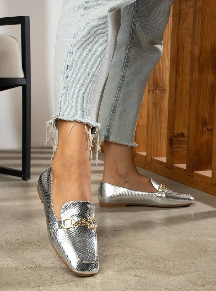 XURIK Stiefel aus Leder - Silber
