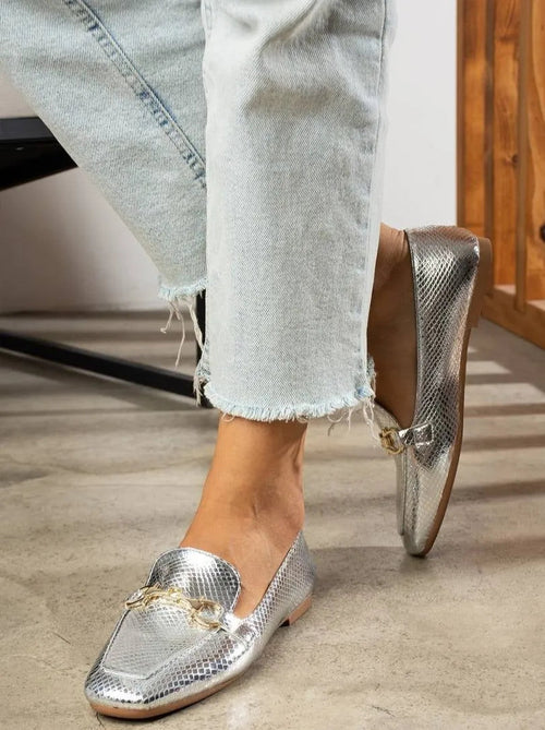 XURIK Stiefel aus Leder - Silber