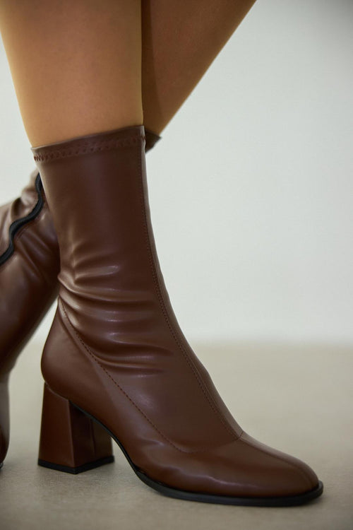 Stiefel TDEN aus Stretchmaterial - Braun