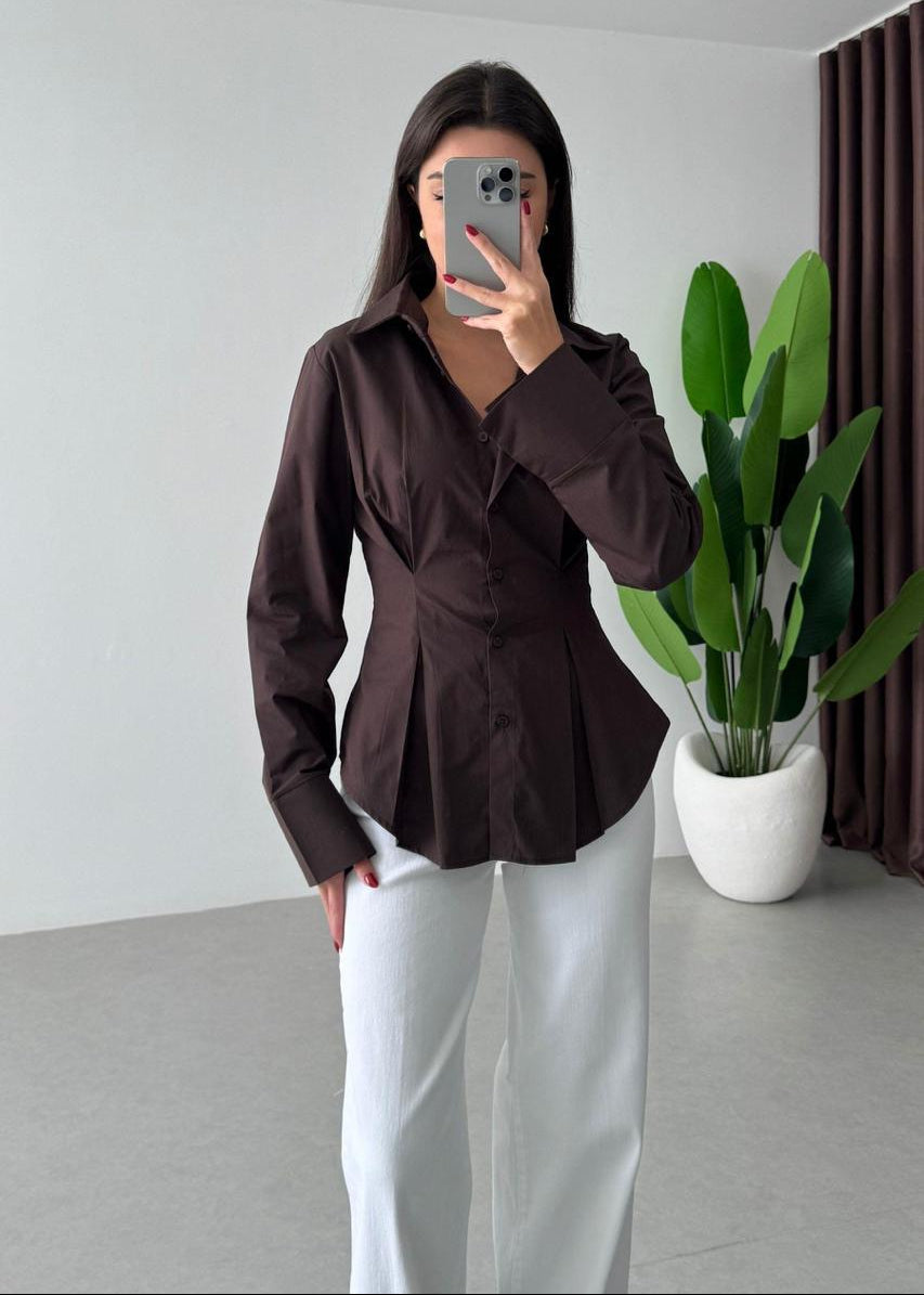 XJAL Bluse aus Baumwolle - Schokolade